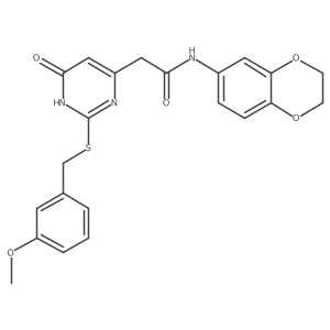 N-(2,3-dihydrobenzo[b][1,4]dioxin-6-yl)-2-(2-((3-methoxybenzyl)thio)-6-oxo-1,6-dihydropyrimidin-4-yl)acetamide Structure