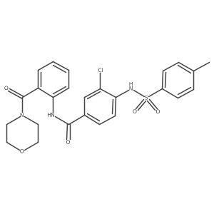 Cc1ccc(S(=O)(=O)Nc2ccc(C(=O)Nc3ccccc3C(=O)N3CCOCC3)cc2Cl)cc1结构式