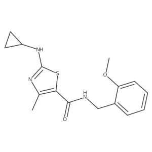 2-(cyclopropylamino)-N-(2-methoxybenzyl)-4-methyl-1,3-thiazole-5-carboxamide Structure