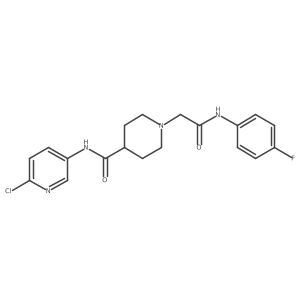 N-(6-chloropyridin-3-yl)-1-(2-((4-fluorophenyl)amino)-2-oxoethyl)piperidine-4-carboxamide结构式