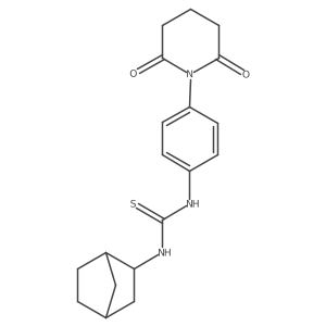 1-(2-Bicyclo[2.2.1]heptanyl)-3-[4-(2,6-dioxopiperidin-1-yl)phenyl]thiourea Structure