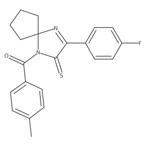 3-(4-Fluorophenyl)-1-(4-methylbenzoyl)-1,4-diazaspiro[4.4]non-3-ene-2-thione Structure