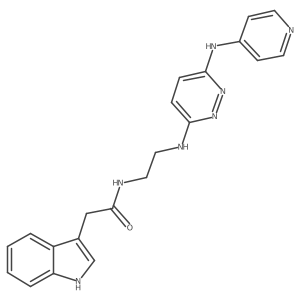 2-(1H-indol-3-yl)-N-(2-((6-(pyridin-4-ylamino)pyridazin-3-yl)amino)ethyl)acetamide Structure