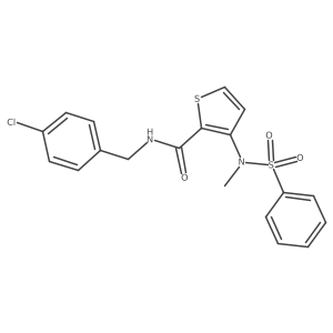 N-(4-chlorobenzyl)-3-[methyl(phenylsulfonyl)amino]thiophene-2-carboxamide结构式