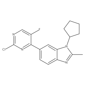 6-(2-Chloro-5-fluoropyrimidin-4-yl)-1-cyclopentyl-2-methylbenzimidazole Structure