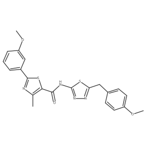 N-[(2E)-5-(4-methoxybenzyl)-1,3,4-thiadiazol-2(3H)-ylidene]-2-(3-methoxyphenyl)-4-methyl-1,3-thiazole-5-carboxamide Structure