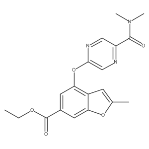 Ethyl 4-(5-(dimethylcarbamoyl)pyrazin-2-yloxy)-2-methylbenzofuran-6-carboxylate Structure