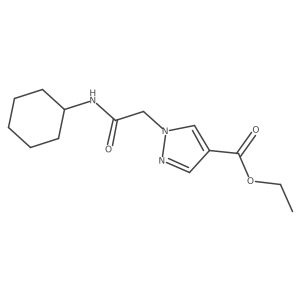 Ethyl 1-(2-(cyclohexylamino)-2-oxoethyl)-1H-pyrazole-4-carboxylate结构式