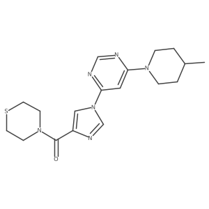 (1-(6-(4-methylpiperidin-1-yl)pyrimidin-4-yl)-1H-imidazol-4-yl)(thiomorpholino)methanone Structure