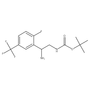 tert-butyl N-{2-amino-2-[2-fluoro-5-(trifluoromethyl)phenyl]ethyl}carbamate结构式