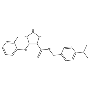 5-[(2-fluorophenyl)amino]-N-{[4-(propan-2-yl)phenyl]methyl}-1H-1,2,3-triazole-4-carboxamide结构式