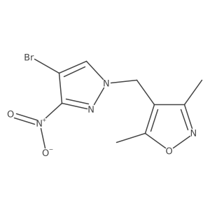 4-((4-Bromo-3-nitro-1h-pyrazol-1-yl)methyl)-3,5-dimethylisoxazole结构式