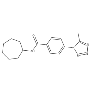 N-cycloheptyl-4-(5-methyl-1H-tetrazol-1-yl)benzamide结构式