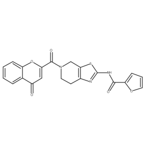 N-[5-(4-oxo-4H-chromene-2-carbonyl)-4H,5H,6H,7H-[1,3]thiazolo[5,4-c]pyridin-2-yl]furan-2-carboxamide结构式