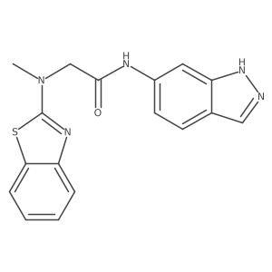 2-(benzo[d]thiazol-2-yl(methyl)amino)-N-(1H-indazol-6-yl)acetamide结构式