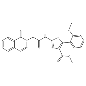 methyl 5-(2-methoxyphenyl)-2-{[(4-oxo-1,2,3-benzotriazin-3(4H)-yl)acetyl]amino}-1,3-thiazole-4-carboxylate Structure