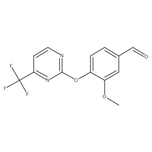 3-Methoxy-4-[4-(trifluoromethyl)pyrimidin-2-yl]oxybenzaldehyde Structure