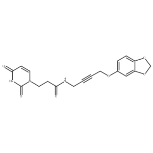 N-(4-(benzo[d][1,3]dioxol-5-yloxy)but-2-yn-1-yl)-3-(2,4-dioxo-3,4-dihydropyrimidin-1(2H)-yl)propanamide结构式