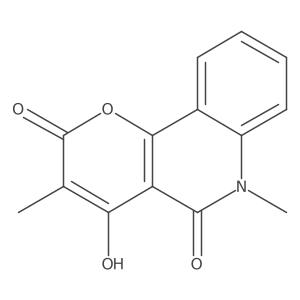 4-Hydroxy-3,6-dimethyl-2H-pyrano[3,2-c]quinoline-2,5(6H)-dione结构式