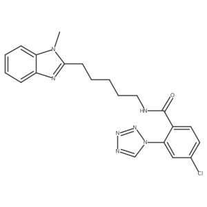 4-chloro-N-[5-(1-methyl-1H-benzimidazol-2-yl)pentyl]-2-(1H-tetrazol-1-yl)benzamide Structure