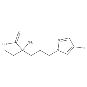 2-amino-2-ethyl-5-(4-iodo-1H-pyrazol-1-yl)pentanoic acid结构式