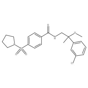 N-(2-(3-chlorophenyl)-2-methoxypropyl)-4-(pyrrolidin-1-ylsulfonyl)benzamide结构式