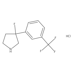 3-Fluoro-3-[3-(trifluoromethyl)phenyl]pyrrolidine hydrochloride结构式