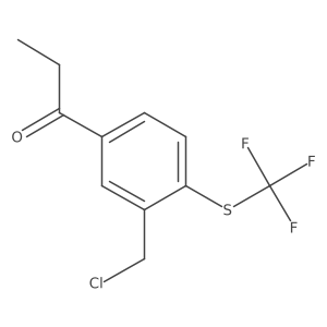 1-(3-(Chloromethyl)-4-(trifluoromethylthio)phenyl)propan-1-one结构式