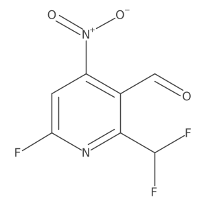 2-(Difluoromethyl)-6-fluoro-4-nitropyridine-3-carboxaldehyde结构式