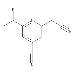 4-Cyano-2-(difluoromethyl)pyridine-6-acetonitrile Structure