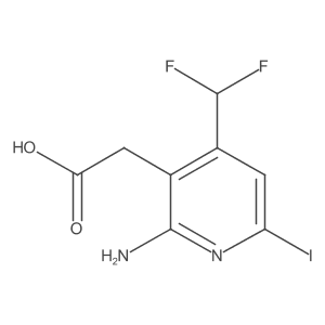 2-(2-Amino-4-(difluoromethyl)-6-iodopyridin-3-yl)acetic acid结构式