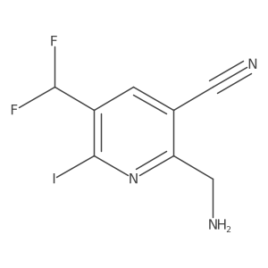 2-(Aminomethyl)-3-cyano-5-(difluoromethyl)-6-iodopyridine Structure