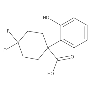 4,4-Difluoro-1-(2-hydroxyphenyl)cyclohexane-1-carboxylic acid结构式