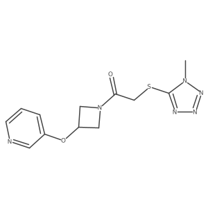 2-((1-methyl-1H-tetrazol-5-yl)thio)-1-(3-(pyridin-3-yloxy)azetidin-1-yl)ethanone结构式