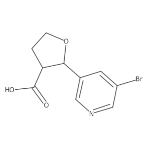 (2R,3R)-2-(5-bromopyridin-3-yl)oxolane-3-carboxylic acid结构式