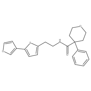 N-(2-(5-(furan-3-yl)thiophen-2-yl)ethyl)-4-phenyltetrahydro-2H-pyran-4-carboxamide结构式