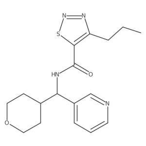 4-propyl-N-(pyridin-3-yl(tetrahydro-2H-pyran-4-yl)methyl)-1,2,3-thiadiazole-5-carboxamide Structure