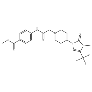 methyl 4-(2-(4-(4-methyl-5-oxo-3-(trifluoromethyl)-4,5-dihydro-1H-1,2,4-triazol-1-yl)piperidin-1-yl)acetamido)benzoate结构式