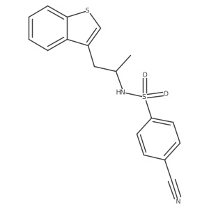 N-(1-(benzo[b]thiophen-3-yl)propan-2-yl)-4-cyanobenzenesulfonamide结构式