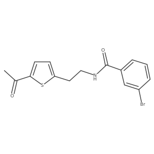 N-(2-(5-acetylthiophen-2-yl)ethyl)-3-bromobenzamide结构式
