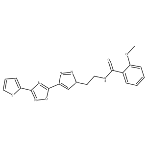 2-methoxy-N-(2-(4-(3-(thiophen-2-yl)-1,2,4-oxadiazol-5-yl)-1H-1,2,3-triazol-1-yl)ethyl)benzamide Structure