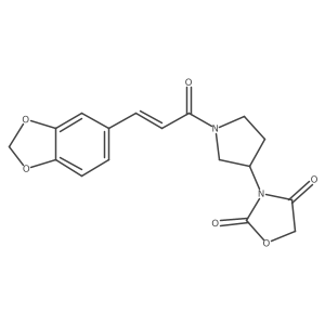 (E)-3-(1-(3-(benzo[d][1,3]dioxol-5-yl)acryloyl)pyrrolidin-3-yl)oxazolidine-2,4-dione Structure