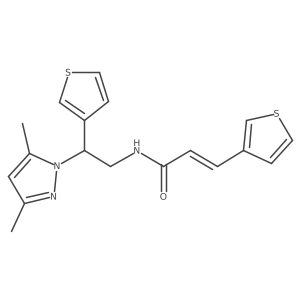 (E)-N-(2-(3,5-dimethyl-1H-pyrazol-1-yl)-2-(thiophen-3-yl)ethyl)-3-(thiophen-3-yl)acrylamide结构式