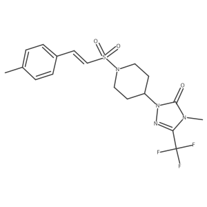 (E)-4-methyl-1-(1-((4-methylstyryl)sulfonyl)piperidin-4-yl)-3-(trifluoromethyl)-1H-1,2,4-triazol-5(4H)-one Structure