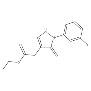 Ethyl 2-[2-(3-fluorophenyl)-3-oxo-2,3-dihydro-1H-pyrazol-4-yl]acetate结构式
