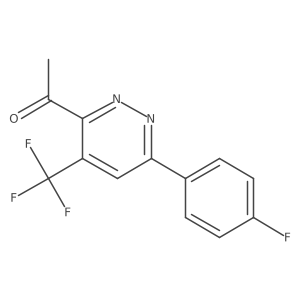 1-[6-(4-Fluorophenyl)-4-(trifluoromethyl)pyridazin-3-yl]ethan-1-one结构式