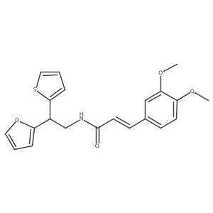 (2E)-3-(3,4-dimethoxyphenyl)-N-[2-(furan-2-yl)-2-(thiophen-2-yl)ethyl]prop-2-enamide Structure