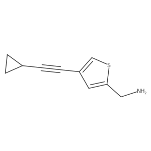[4-(2-Cyclopropylethynyl)thiophen-2-yl]methanamine结构式