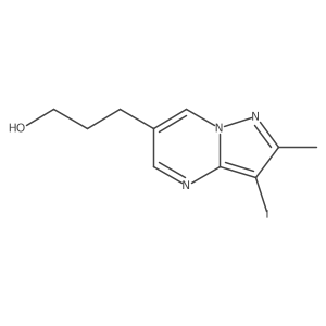 3-{3-Iodo-2-methylpyrazolo[1,5-a]pyrimidin-6-yl}propan-1-ol Structure
