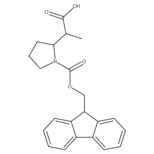 2-(1-{[(9H-fluoren-9-yl)methoxy]carbonyl}pyrrolidin-2-yl)propanoic acid Structure